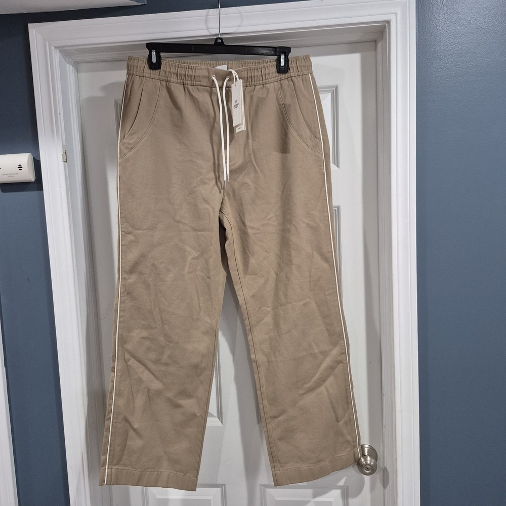 Reigning Champ Pants Mens XL Khaki Tan Rugby Twill Track Pants Wide Leg Relaxed